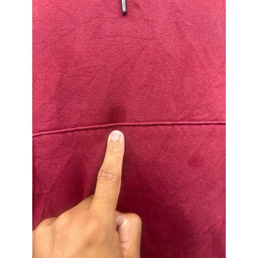 The North Face Hoodie Mens Large Red Fleece Lined Comfy Long Sleeves Pullover